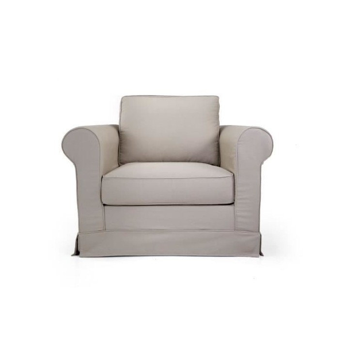 ROY Fauteuil Tissu Beige - L 92 x P 84 x H 81 cm