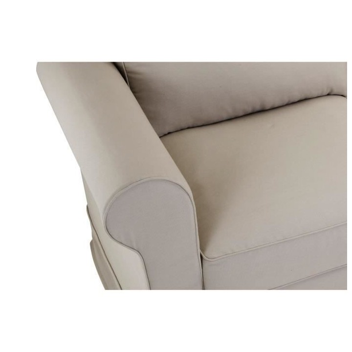 ROY Fauteuil Tissu Beige - L 92 x P 84 x H 81 cm