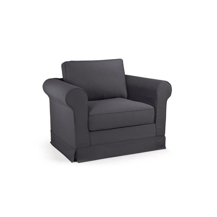 ROY Fauteuil tissu Gris ardoise - L 92 x P 84 x H 81 cm