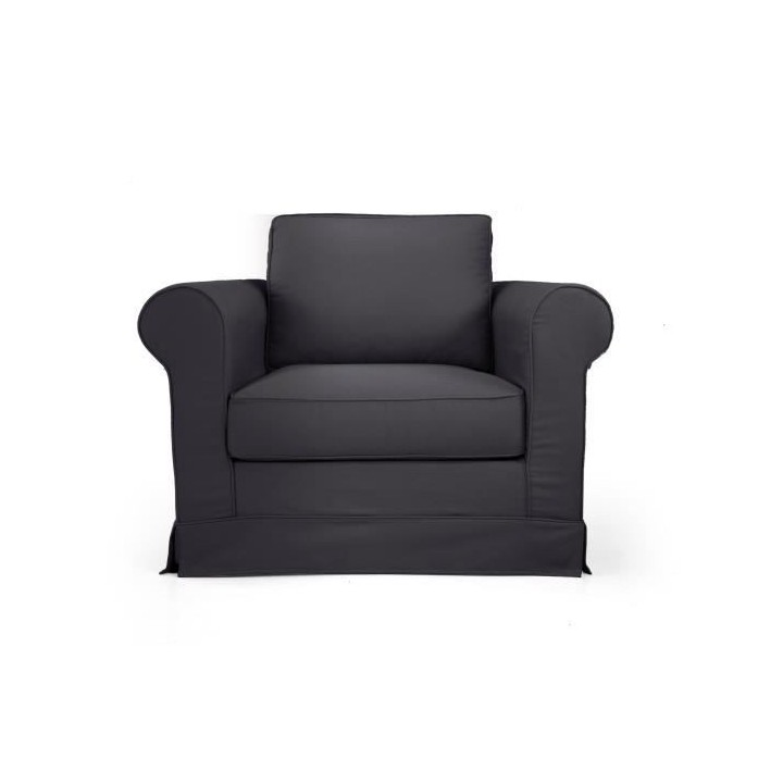 ROY Fauteuil tissu Gris ardoise - L 92 x P 84 x H 81 cm