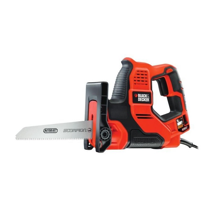 Scie a main filaire 500W BLACK+DECKER (Livrée en coffret + 3 lames) -