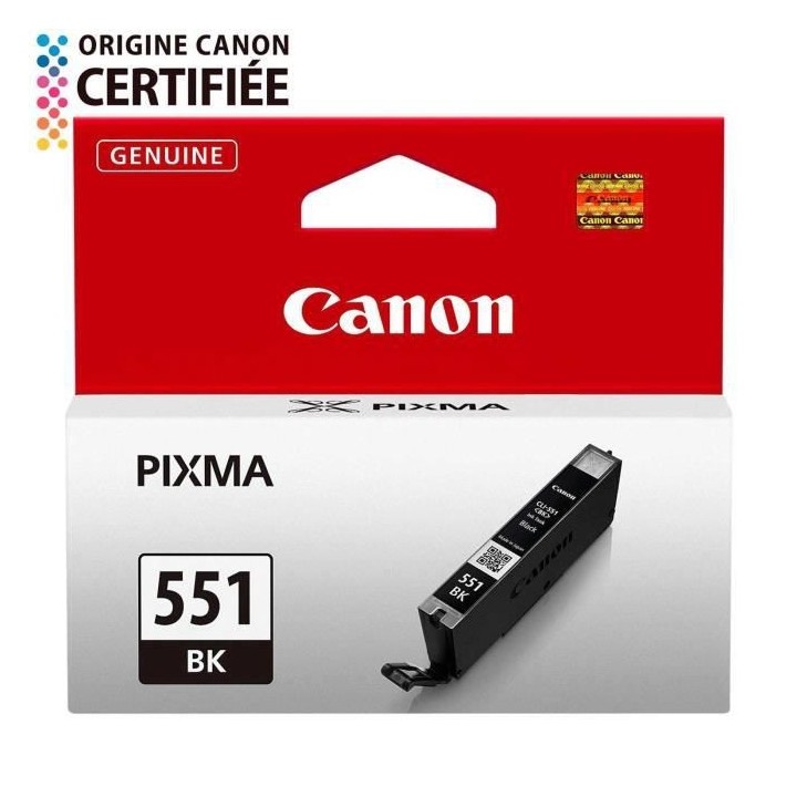 CANON Cartouche d'encre CLI-551BK - Noir - Capacité standard 1 800 pa