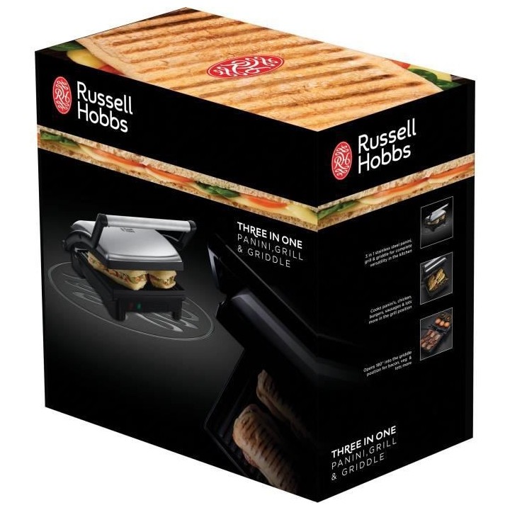 Russell Hobbs 17888-56 Grill 3en 1 CookAtHome Panini, Viande, Plancha