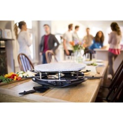 Russell Hobbs 21000-56 Appareil Raclette Multifonctions Quatuor 1200W 8 Personnes, Pierre a Griller, Plaque Grill, Plaques Crepe