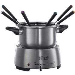 Russell Hobbs 22560-56 Fondue Electrique Fiesta 1200W pour 6 Personnes, Inox Compatible Lave Vaisselles