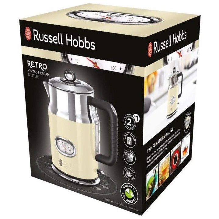 RUSSELL HOBBS 21670-70 - Bouilloire Retro - 1,7 L - 2400 W - Creme
