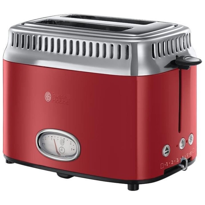 RUSSELL HOBBS 21680-56 - Toaster Retro - 2 fentes - 1300 W - Rouge