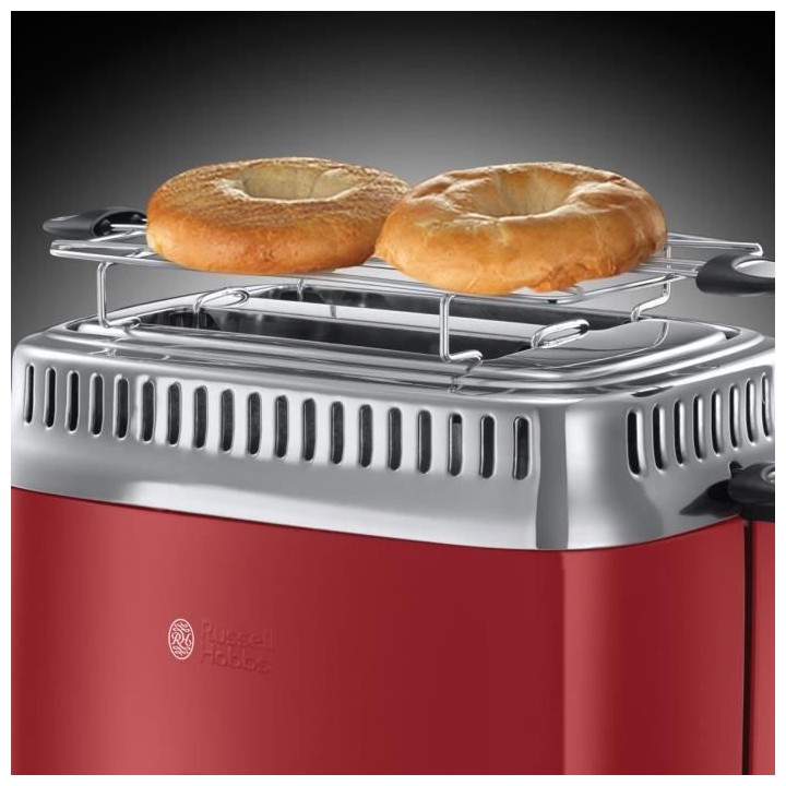 RUSSELL HOBBS 21680-56 - Toaster Retro - 2 fentes - 1300 W - Rouge
