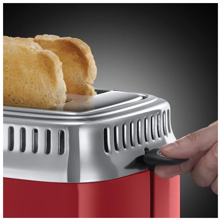 RUSSELL HOBBS 21680-56 - Toaster Retro - 2 fentes - 1300 W - Rouge