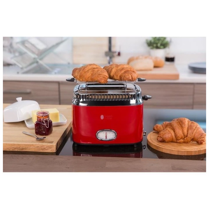 RUSSELL HOBBS 21680-56 - Toaster Retro - 2 fentes - 1300 W - Rouge