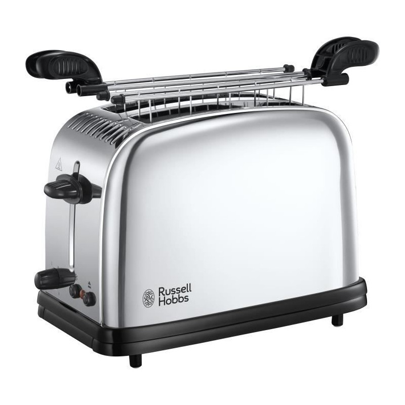 RUSSELL HOBBS 23310-56 Toaster Grille Pain 1670W Chester, 2 Fentes, Chauffe Viennoiserie, Rapide - Inox