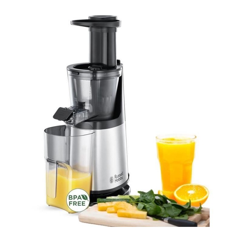 RUSSELL HOBBS 25170-56 Extracteur de Jus Fruits et Légumes Compact Home, Double Sens, Séparateur Mousse, Réservoir Pulpe, 2 T