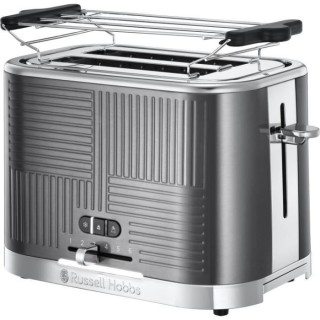 Russell Hobbs 25250-56 Toaster Grille-Pain Geo Steel, 4 Fonctions, Tem