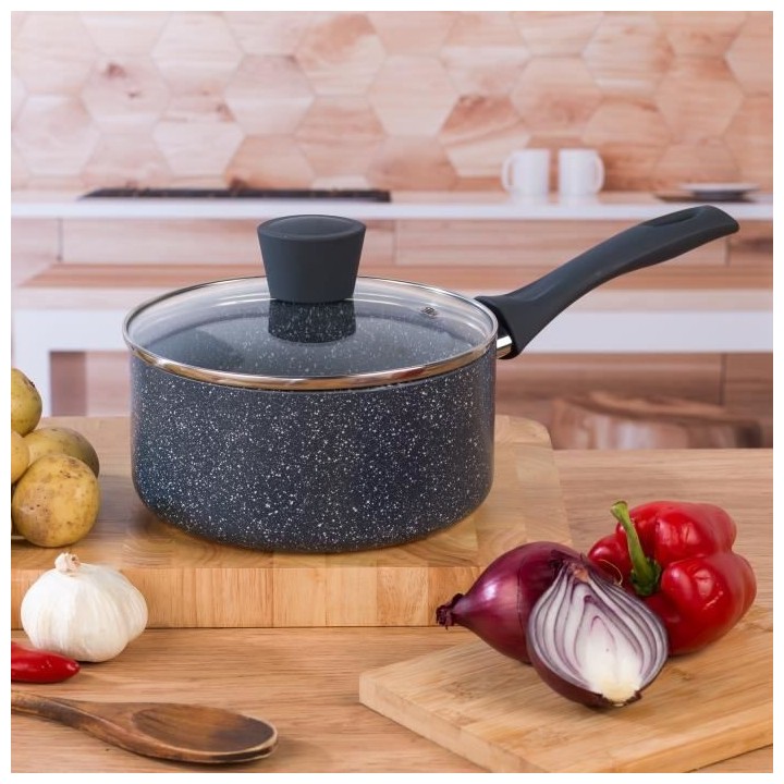 RUSSELL HOBBS RH00845EU7 - Casserole avec couvercle 18cm - Effet pierr