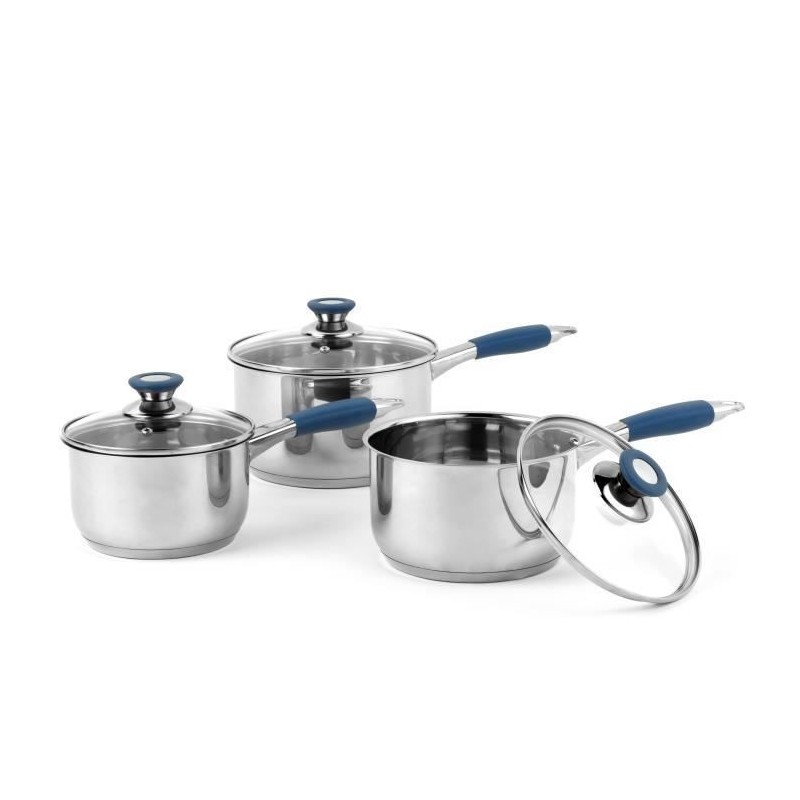 RUSSELL HOBBS RH01178EU - Lot de 3 casseroles en acier inoxydable