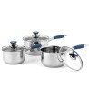 RUSSELL HOBBS RH01178EU - Lot de 3 casseroles en acier inoxydable