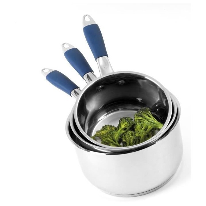 RUSSELL HOBBS RH01178EU - Lot de 3 casseroles en acier inoxydable