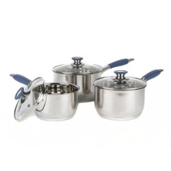 RUSSELL HOBBS RH01178EU - Lot de 3 casseroles en acier inoxydable