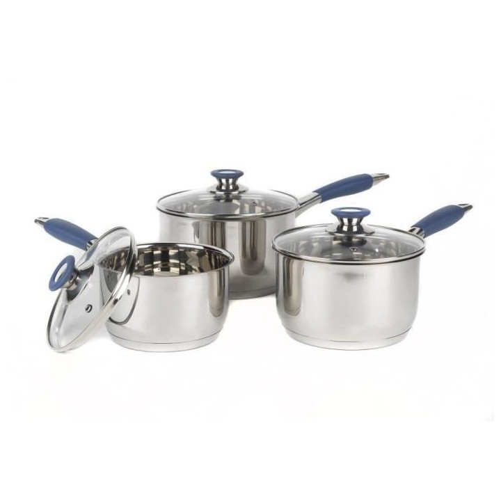 RUSSELL HOBBS RH01178EU - Lot de 3 casseroles en acier inoxydable