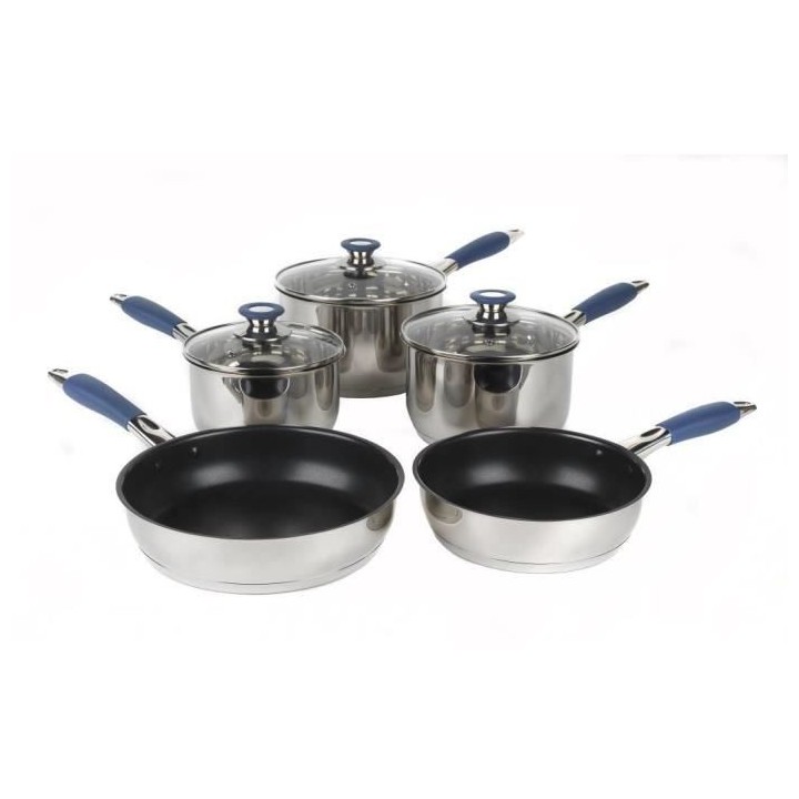 RUSSELL HOBBS RH01179EU - Lot de 3 casseroles et 2 poeles en acier ino