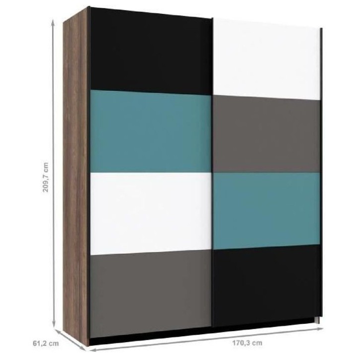 RAVEN Armoire - Multicolore - Contemporain - Chambre - L 170 cm