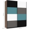 RAVEN Armoire - Multicolore - Contemporain - Chambre - L 170 cm