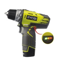 Perceuse Visseuse sans fil 12V RYOBI R12DD-220SA31 - 2 batteries de 2 Ah - 1 coffret 31 accessoires de vissage offert - 1 sac