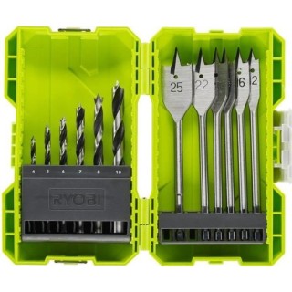 Coffret antichocs empilable RYOBI 12 accessoires de perçage bois RAK1