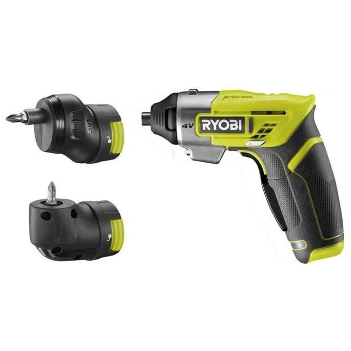 RYOBI Tournevis - 4 V - Livré en coffret avec 10 embouts de vissage,