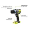 Perceuse-visseuse a percussion brushless RYOBI 18V OnePlus - 2 batteries LithiumPlus 5Ah - 2Ah - chargeur rapide 2.0Ah - R18PDBL