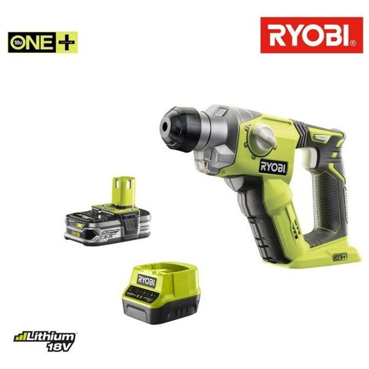 Marteau perforateur RYOBI 18V OnePlus - 1 batterie LithiumPlus 2.5Ah -