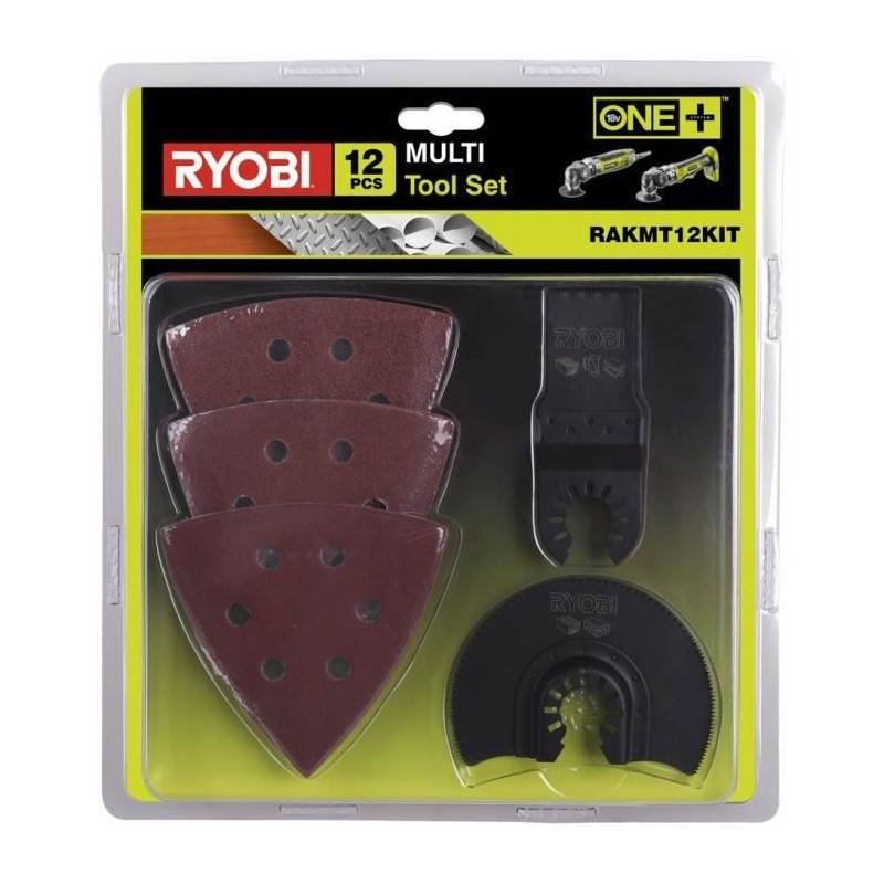 RYOBI Kit d'accessoires Multitool 12 pieces pour RMT300, R18MT3 et R18MT RAKMT12KIT