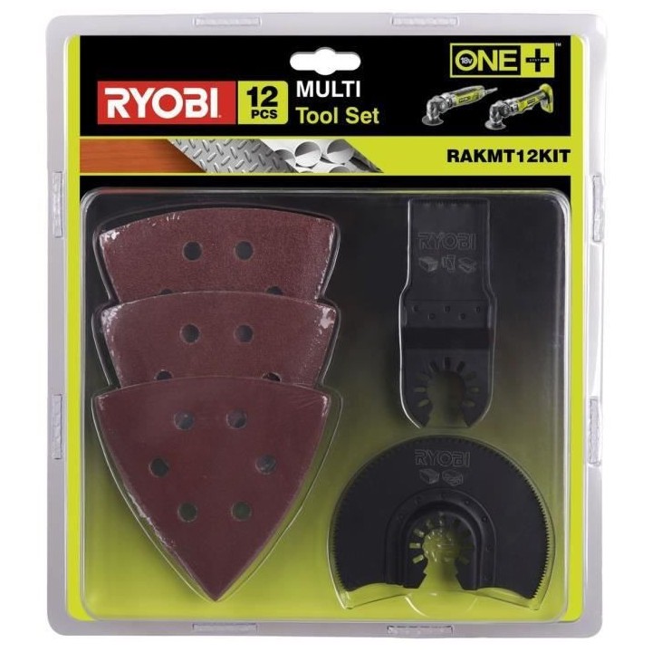 RYOBI Kit d'accessoires Multitool 12 pieces pour RMT300, R18MT3 et R18