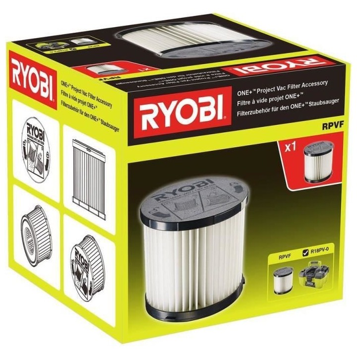 RYOBI Filtre Hepa H12 amovible et lavable pour R18PV
