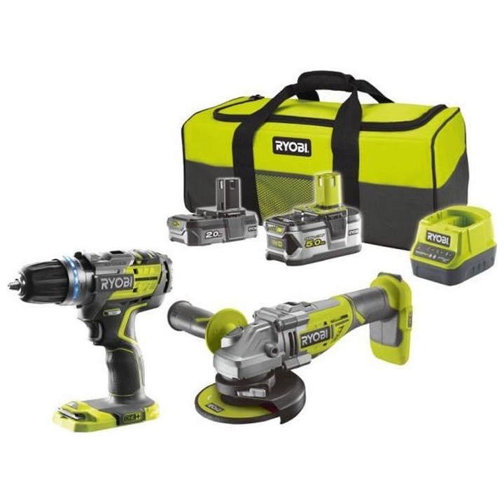 RYOBI One+ Duo Brushless perceuse a percussion + meuleuse 125mm sans f
