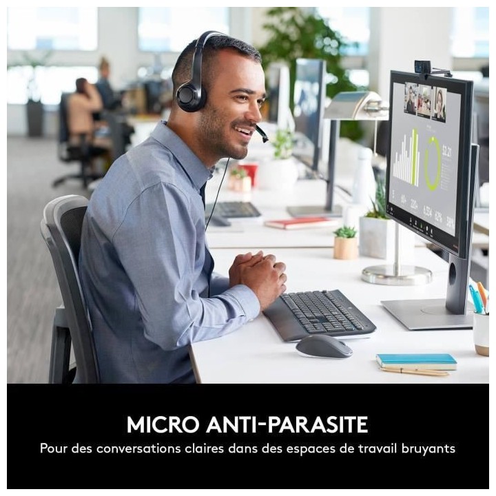 LOGITECH - Casque micro filaire USB H390 - Noir