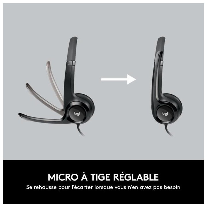 LOGITECH - Casque micro filaire USB H390 - Noir