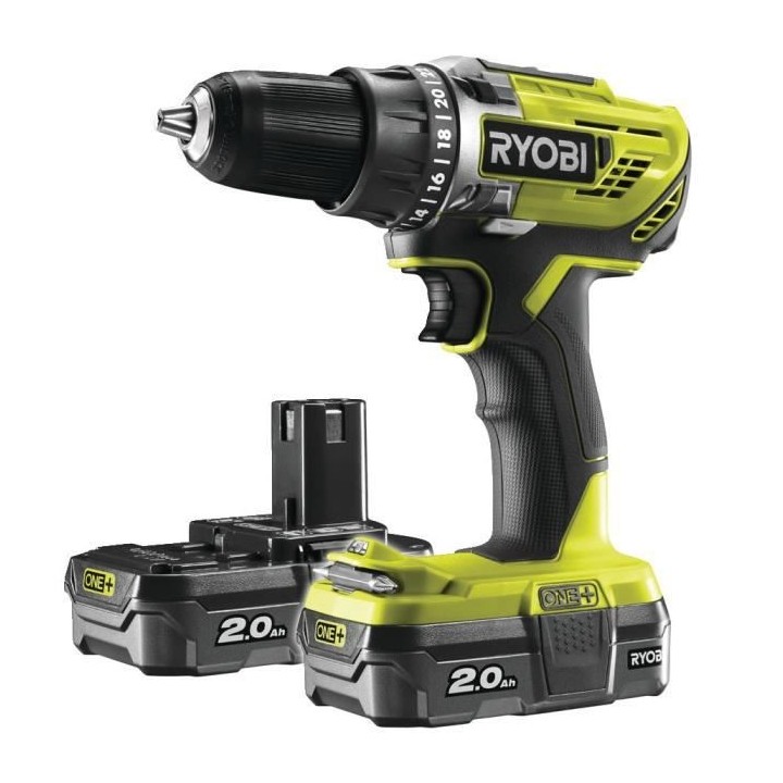 RYOBI Perceuse-visseuse sans fil 18V ONE+ R18DD3-220TA17 - 2 batteries