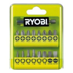 RYOBI Perceuse-visseuse sans fil 18V ONE+ R18DD3-220TA17 - 2 batteries de 2Ah - une boite a outils - un coffret 17 accessoires