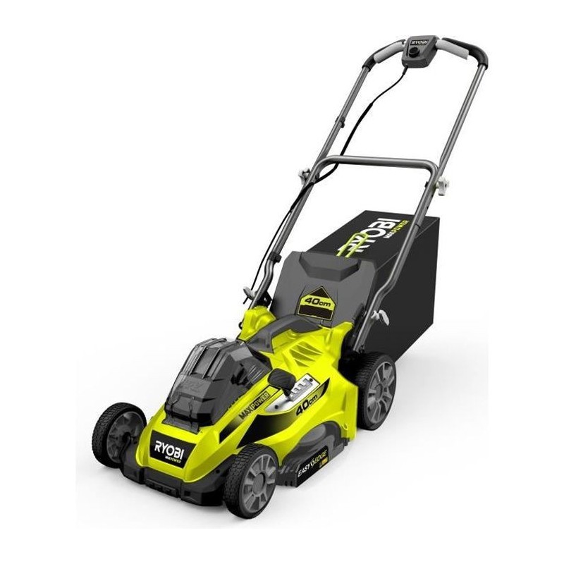 RYOBI MAX POWER Tondeuse sans fil 36V Power Assist™ - Ø coupe 40 cm - ramassage et mulching - 1 batterie 36V 5,0 Ah et 1 char