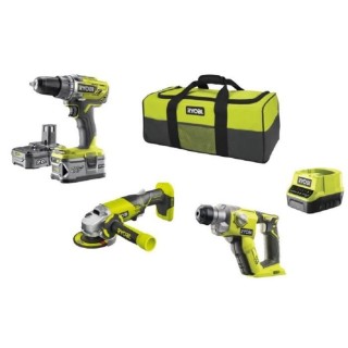 RYOBI Pack 3 outils sans fil One+ RCK183C-242S - Perceuse - meuleuse -