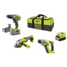 RYOBI Pack 3 outils sans fil One+ RCK183C-242S - Perceuse - meuleuse - perforateur - 2 batteries 2Ah et 4Ah - sac