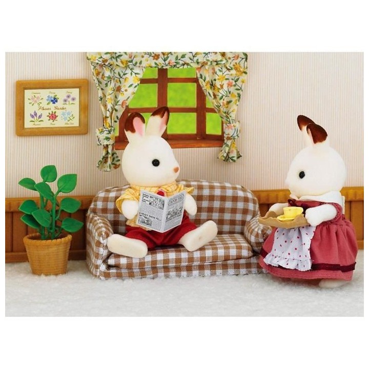 SYLVANIAN FAMILIES - 5013 - Le papa lapin chocolat et salon - Le villa