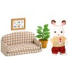 SYLVANIAN FAMILIES - 5013 - Le papa lapin chocolat et salon - Le village