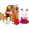 SYLVANIAN FAMILIES 5016 Soeur lapin chocolat et bureau - Le village