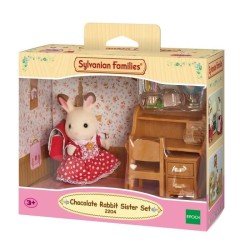 SYLVANIAN FAMILIES 5016 Soeur lapin chocolat et bureau - Le village