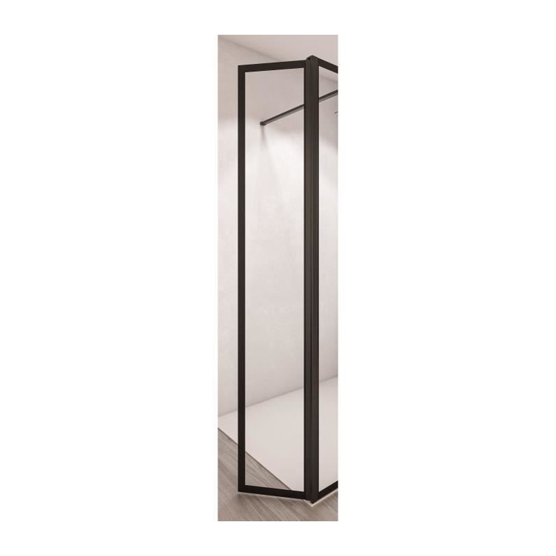 AURYS Porte de douche pivotante BALEARES ATELIER - Verre Timeless 8 mm trempé by Saint-Gobain - L.34 cm x H.198 cm