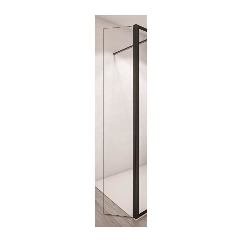 AURYS Porte de douche pivotante BALEARES CLAIRE - Verre Timeless 8 mm trempé by Saint-Gobain - L.34 cm x H.198 cm