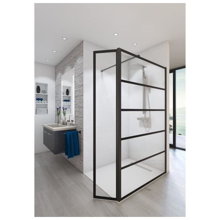 AURYS Paroi de douche en kit BALEARES ATELIER N°2 - Verre Timeless 8