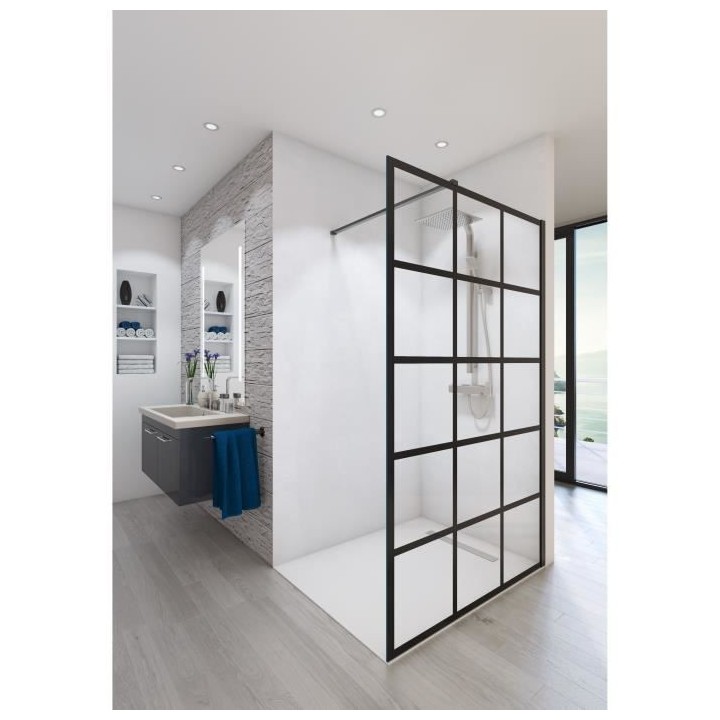 AURYS Paroi de douche en kit BALEARES ATELIER N°3 - Verre Timeless 8